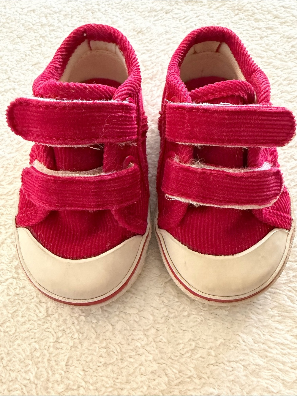 Koala Kids Red Corduroy Velcro Sneakers Size 2 Baby